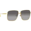 Linda Farrow - Andoa Squared Sunglasses in Yellow Gold Grey Gradient - LFL1254C2SUN - Linda Farrow Eyewear - Avvenice