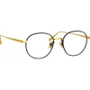Linda Farrow - Anton Oval Optical Glasses in Yellow Gold Black - LFL1230C1OPT - Linda Farrow Eyewear - Avvenice