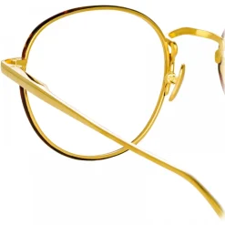 Linda Farrow - Anton Oval Optical Glasses in Yellow Gold Tortoiseshell - LFL1230C3OPT - Linda Farrow Eyewear - Avvenice