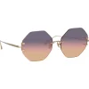 Linda Farrow - Arua Hexagon Sunglasses in Light Gold - LFL1267C1SUN - Linda Farrow Eyewear - Avvenice