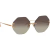 Linda Farrow - Arua Hexagon Sunglasses in Rose Gold - LFL1267C3SUN - Linda Farrow Eyewear - Avvenice
