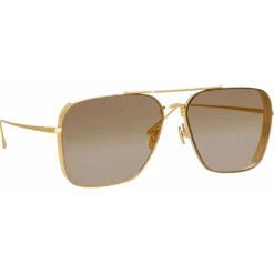 Linda Farrow - Asher Aviator Sunglasses in Light Gold (C4) - LFL1122C1SUN - Linda Farrow Eyewear - Avvenice