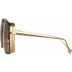 Linda Farrow - Asher Aviator Sunglasses in Light Gold (C4) - LFL1122C1SUN - Linda Farrow Eyewear - Avvenice