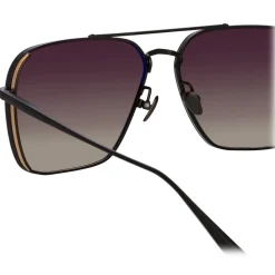 Linda Farrow - Asher Aviator Sunglasses in Black - LFL1122C6SUN - Linda Farrow Eyewear - Avvenice