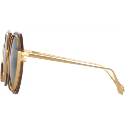 Linda Farrow - Aspen Hexagon Sunglasses in Yellow Gold - LFL1355C3SUN - Linda Farrow Eyewear - Avvenice