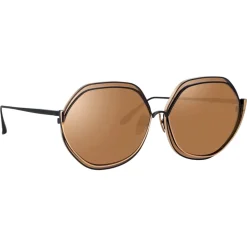 Linda Farrow - Aspen Hexagon Sunglasses in Nickel and Rose Gold - LFL1355C4SUN - Linda Farrow Eyewear - Avvenice