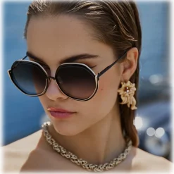 Linda Farrow - Aspen Hexagon Sunglasses in Nickel - LFL1355C1SUN - Linda Farrow Eyewear - Avvenice