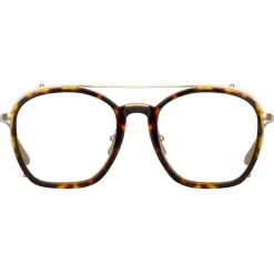 Linda Farrow - Aston Square Optical Glasses in Light Gold - LFL1359C5OPT - Linda Farrow Eyewear - Avvenice