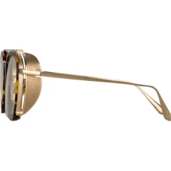 Linda Farrow - Aston Square Optical Glasses in Light Gold - LFL1359C5OPT - Linda Farrow Eyewear - Avvenice