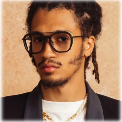 Linda Farrow - Aston Square Optical Glasses in Nickel - LFL1359C4OPT - Linda Farrow Eyewear - Avvenice