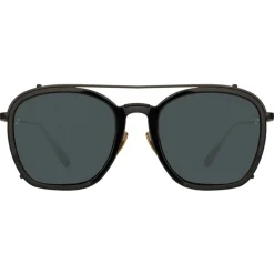 Linda Farrow - Aston Square Sunglasses in Nickel - LFL1359C1SUN - Linda Farrow Eyewear - Avvenice