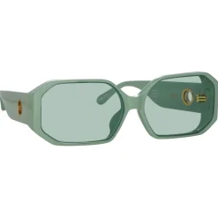 Linda Farrow - Bailey Angular Sunglasses in Peppermint - LFL1427C2SUN - Linda Farrow Eyewear - Avvenice