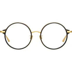 Linda Farrow - Bara Round Optical Glasses in Black - LFL1243C5OPT - Linda Farrow Eyewear - Avvenice