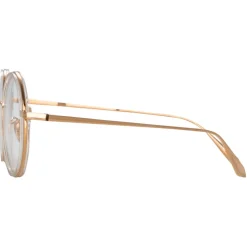 Linda Farrow - Bara Round Optical Glasses in Ash - LFL1243C5OPT - Linda Farrow Eyewear - Avvenice