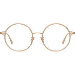 Linda Farrow - Bara Round Optical Glasses in Ash - LFL1243C5OPT - Linda Farrow Eyewear - Avvenice