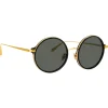 Linda Farrow - Bara Round Sunglasses in Black - LFL1247C4SUN - Linda Farrow Eyewear - Avvenice