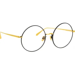 Linda Farrow - Bea Round Optical Glasses in Yellow Gold - LFL1333C1OPT - Linda Farrow Eyewear - Avvenice