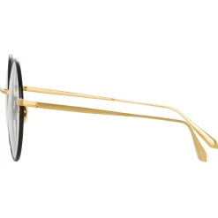 Linda Farrow - Bea Round Optical Glasses in Yellow Gold - LFL1333C1OPT - Linda Farrow Eyewear - Avvenice
