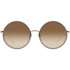 Linda Farrow - Bea Round Sunglasses in Rose Gold - LFL1333C4SUN - Linda Farrow Eyewear - Avvenice