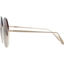 Linda Farrow - Bea Round Sunglasses in Light Gold Brown - LFL1333C8SUN - Linda Farrow Eyewear - Avvenice
