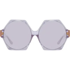 Linda Farrow - Bora Hexagon Sunglasses in Lilac - LFL1260C5SUN - Linda Farrow Eyewear - Avvenice