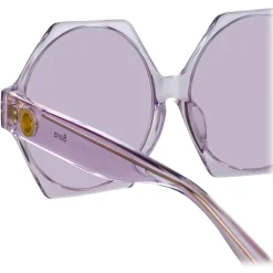 Linda Farrow - Bora Hexagon Sunglasses in Lilac - LFL1260C5SUN - Linda Farrow Eyewear - Avvenice