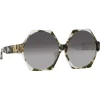 Linda Farrow - Bora Hexagon Sunglasses in Black Grey Tortoiseshell - LFL1260C6SUN - Linda Farrow Eyewear - Avvenice