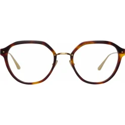 Linda Farrow - Cacao Angular Optical Glasses in Tortoiseshell - LFL1273C2OPT - Linda Farrow Eyewear - Avvenice