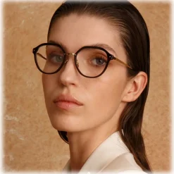 Linda Farrow - Cacao Angular Optical Glasses in Tortoiseshell - LFL1273C2OPT - Linda Farrow Eyewear - Avvenice