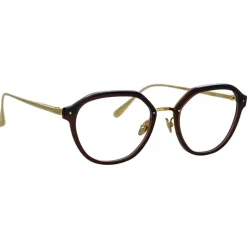 Linda Farrow - Cacao Angular Optical Glasses in Brown - LFL1273C4OPT - Linda Farrow Eyewear - Avvenice