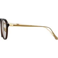Linda Farrow - Cacao Angular Optical Glasses in Brown - LFL1273C4OPT - Linda Farrow Eyewear - Avvenice
