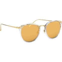 Linda Farrow - Calthorpe Oval Sunglasses in Gold - LFL251C26SUN - Linda Farrow Eyewear - Avvenice