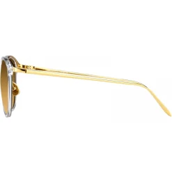 Linda Farrow - Calthorpe Oval Sunglasses in Gold - LFL251C26SUN - Linda Farrow Eyewear - Avvenice
