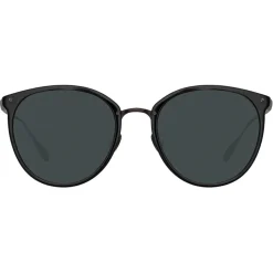 Linda Farrow - Calthorpe Oval Sunglasses in Black Matt Nickel (Men’s) - LFL251C79SUN - Linda Farrow Eyewear - Avvenice