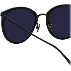 Linda Farrow - Calthorpe Oval Sunglasses in Black Matt Nickel (Men’s) - LFL251C79SUN - Linda Farrow Eyewear - Avvenice