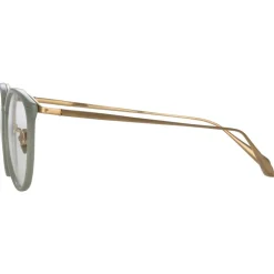 Linda Farrow - Calthorpe Oval Optical Frames in Steel - LFL251C91OPT - Linda Farrow Eyewear - Avvenice