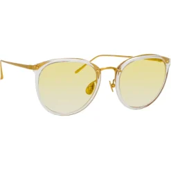 Linda Farrow - Calthorpe Oval Sunglasses in Yellow Gold Gradient Yellow - LFL251C58SUN - Linda Farrow Eyewear - Avvenice