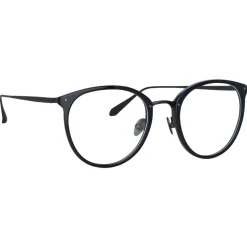 Linda Farrow - Calthorpe Oval Optical Frames in Black and Nickel - LFL251C82OPT - Linda Farrow Eyewear - Avvenice