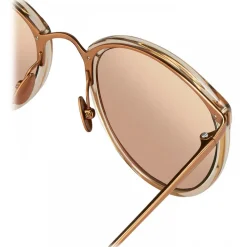Linda Farrow - Calthorpe Oval Sunglasses in Rose Gold - LFL251C36SUN - Linda Farrow Eyewear - Avvenice