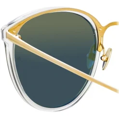 Linda Farrow - Calthorpe Oval Sunglasses in Clear - LFL251C76SUN - Linda Farrow Eyewear - Avvenice