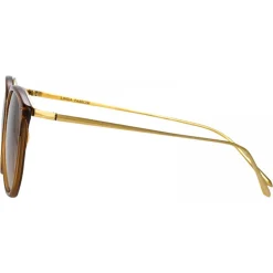 Linda Farrow - Calthorpe Oval Sunglasses in Brown - LFLC251C75SUN - Linda Farrow Eyewear - Avvenice