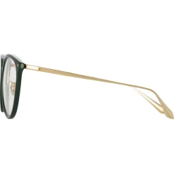 Linda Farrow - Calthorpe Oval Optical Glasses in Green - LFL251C83OPT - Linda Farrow Eyewear - Avvenice