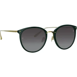 Linda Farrow - Calthorpe Oval Sunglasses in Green - LFL251C80SUN - Linda Farrow Eyewear - Avvenice