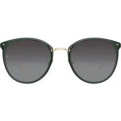 Linda Farrow - Calthorpe Oval Sunglasses in Green - LFL251C80SUN - Linda Farrow Eyewear - Avvenice