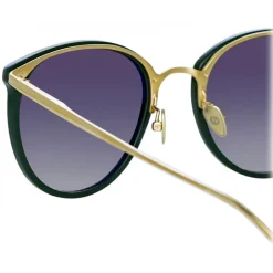 Linda Farrow - Calthorpe Oval Sunglasses in Green - LFL251C80SUN - Linda Farrow Eyewear - Avvenice