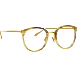 Linda Farrow - Calthorpe Oval Optical Glasses in Horn - LFL251C78OPT - Linda Farrow Eyewear - Avvenice