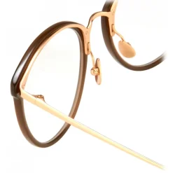 Linda Farrow - Calthorpe Oval Optical Glasses in Brown (C6) - LFLC251C6OPT - Linda Farrow Eyewear - Avvenice