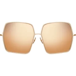 Linda Farrow - Camaro Oversized Sunglasses in Rose Gold - LFL1349C2SUN - Linda Farrow Eyewear - Avvenice