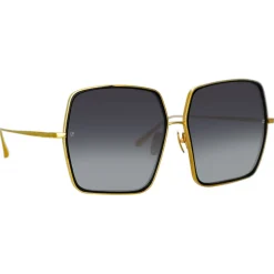 Linda Farrow - Camaro Oversized Sunglasses in Yellow Gold - LFL1349C1SUN - Linda Farrow Eyewear - Avvenice