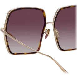 Linda Farrow - Camaro Oversized Sunglasses in Light Gold - LFL1349C2SUN - Linda Farrow Eyewear - Avvenice